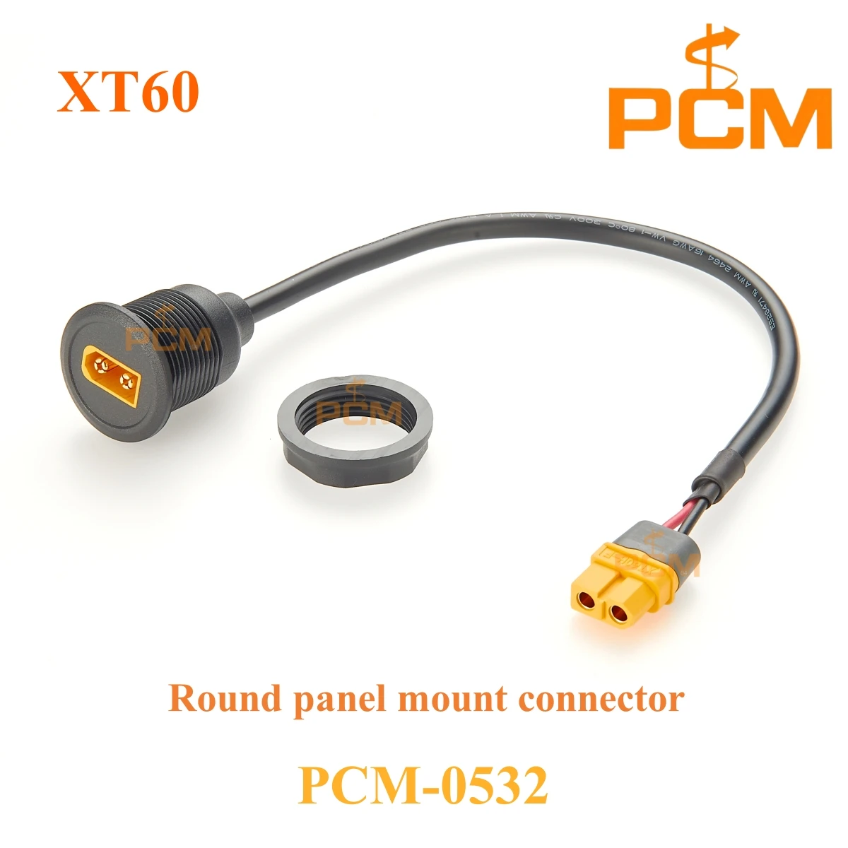 Round panel Mount XT60 Charge Cable,High Current Connector Xt60 flush Mount Connector,for RC Battery Panel Mount 60A