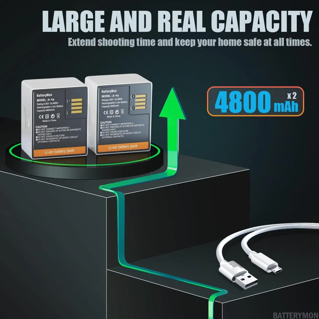 Arlo Ultra 2 Camera Dual Pack Battery 3.85V 4800mAh 18.48Wh A-4a Battery