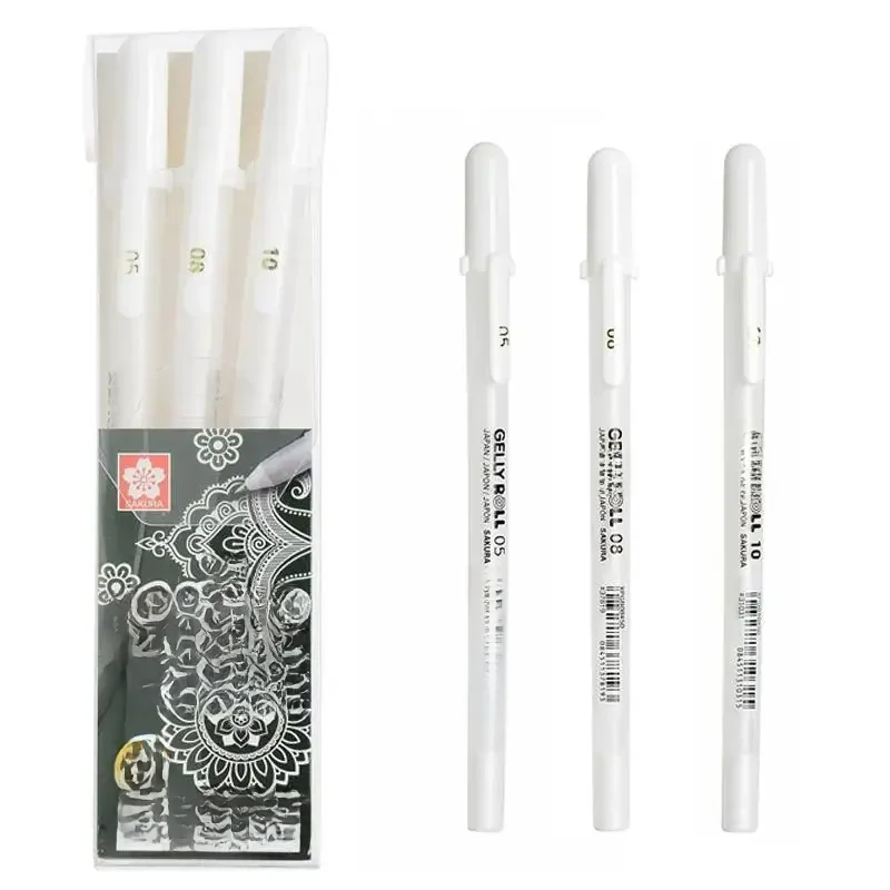 1/3PCS SAKURA Gelly Roll Gel Pennen Hoogtepunt Marker voor Journaling Art Tekening Klassieke Witte Inkt Diverse punt Fijn Medium Vet - afbeelding 2