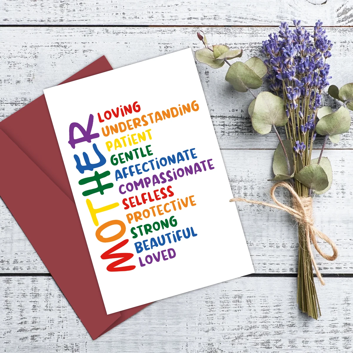 1 Stück „Happy Mother's Day“-Geburtstagskarten-Geschenk von Sohn und Tochter, farbige Dankeschön-Grußkarten mit Umschlag für Mama