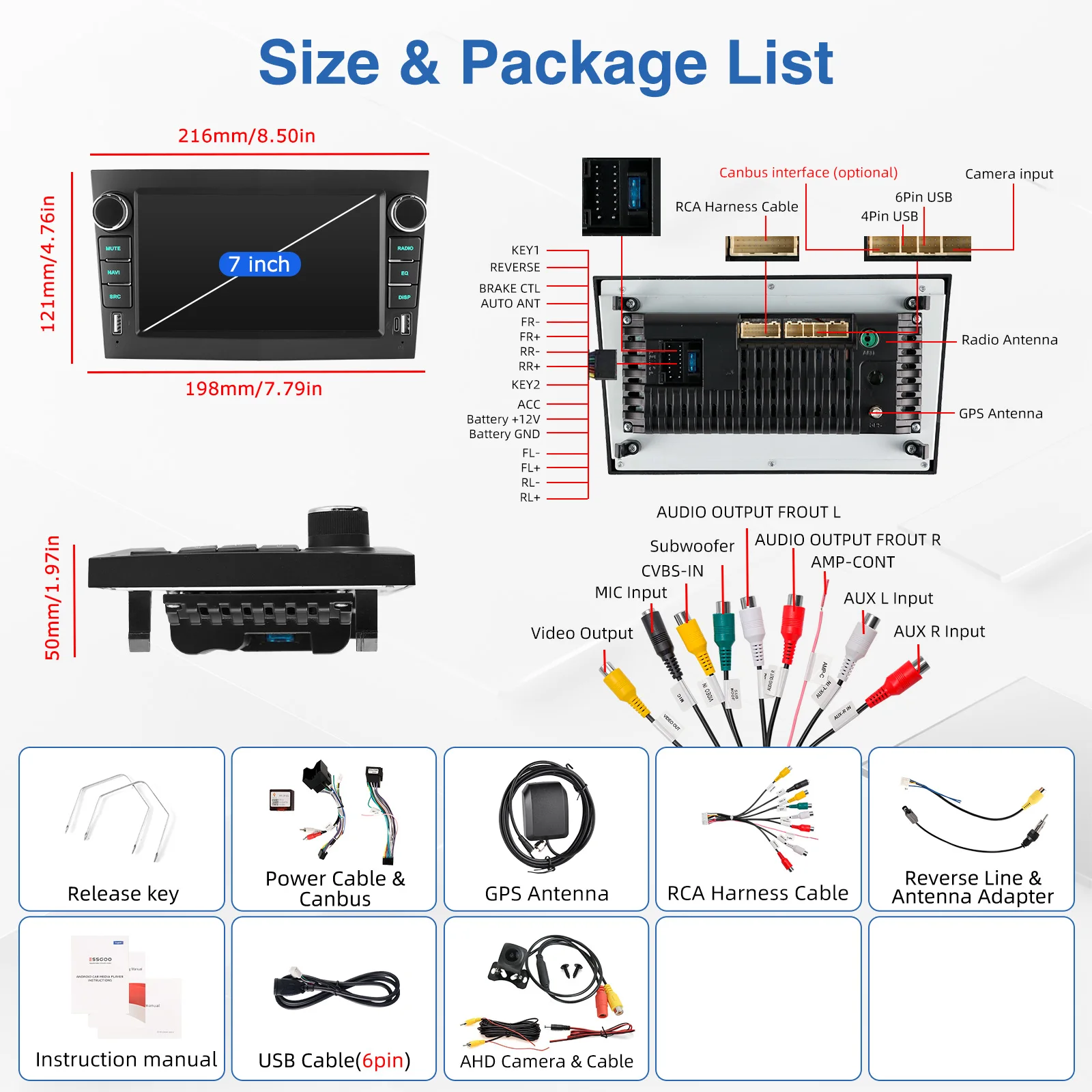MOPECT autoradio multimedia 4G 64G draadloze CarPlay auto voor Opel Astra Vectra Vauxhall Antara Zafira Corsa C D Vivaro Meriva