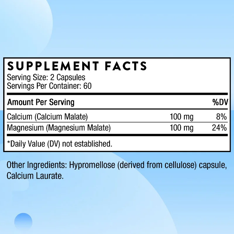 

Calcium and Magnesium - Strengthens Bones, Muscles, and Teeth, Enhances Immunity, and Improves Bone Density - 120 Capsules