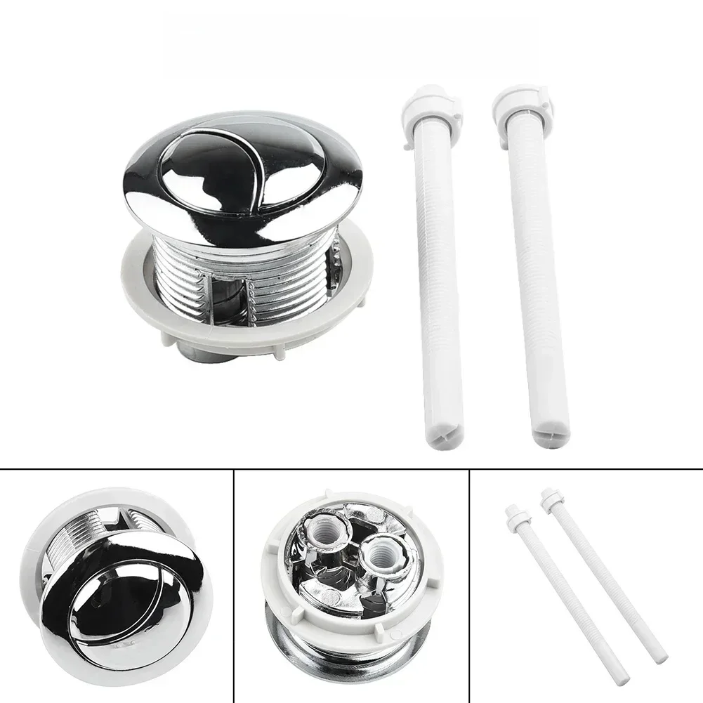 Réservoir d'eau de toilette à double bouton poussoir 38/48/58mm, Double forme de croissant, 2 tiges, luminaires de plomberie pour l'amélioration de l'habitat