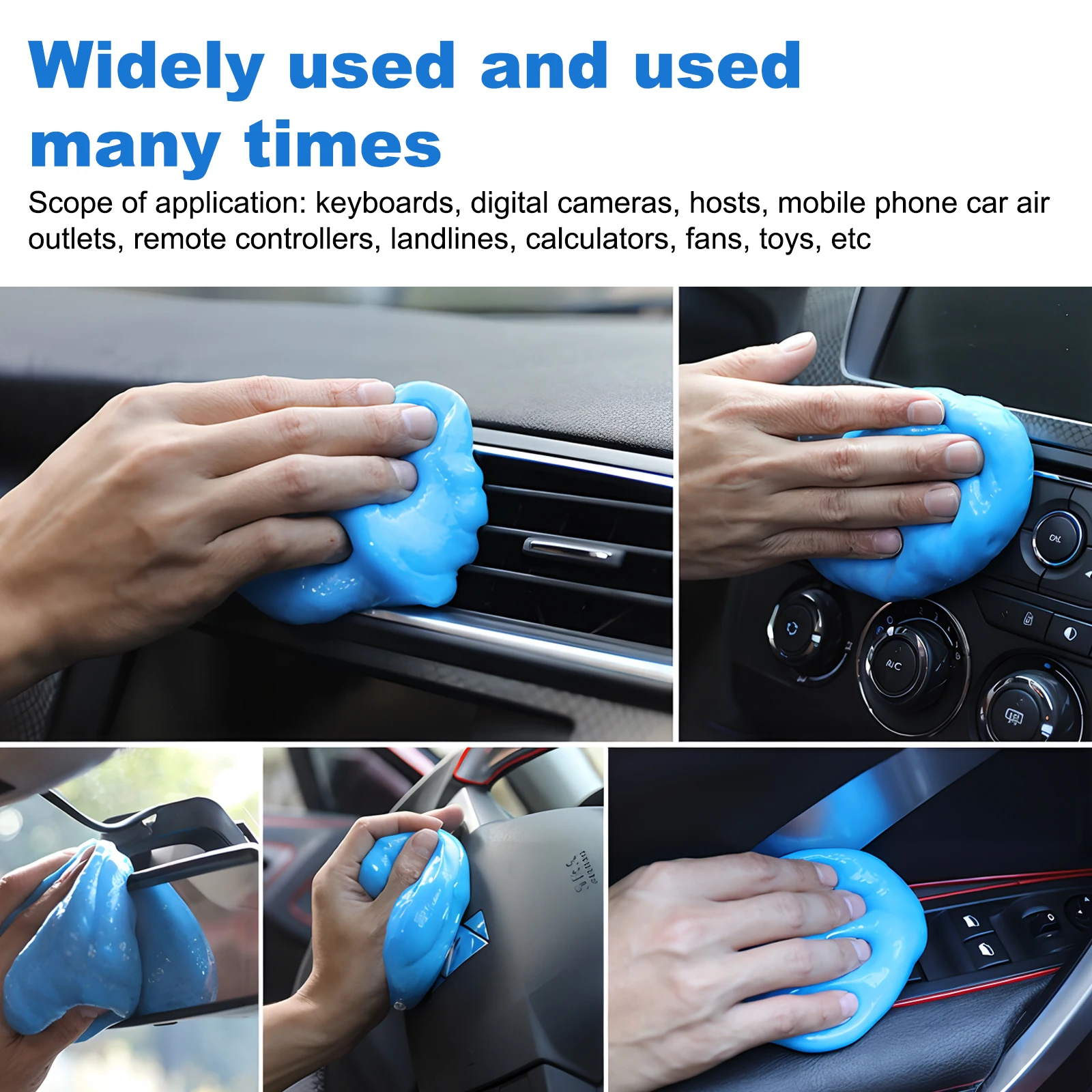 Car Cleaning Gel, Reusable Detailing Car Crevice Cleaner, Cleaning Gel For Car Interior, Dust Cleaning Gel, For Car Vents, PC, L