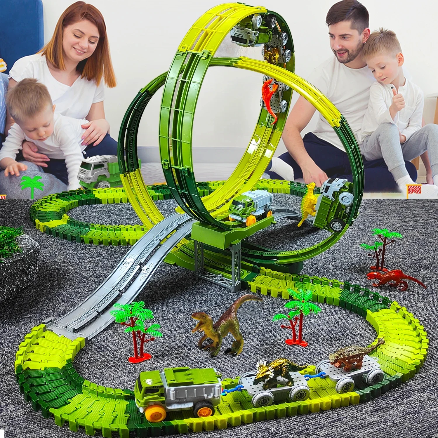 Enfants piste électrique jouet voiture dinosaure voiture enfants jouets éducatifs piste voiture Train jouets pour enfants cadeau d'anniversaire