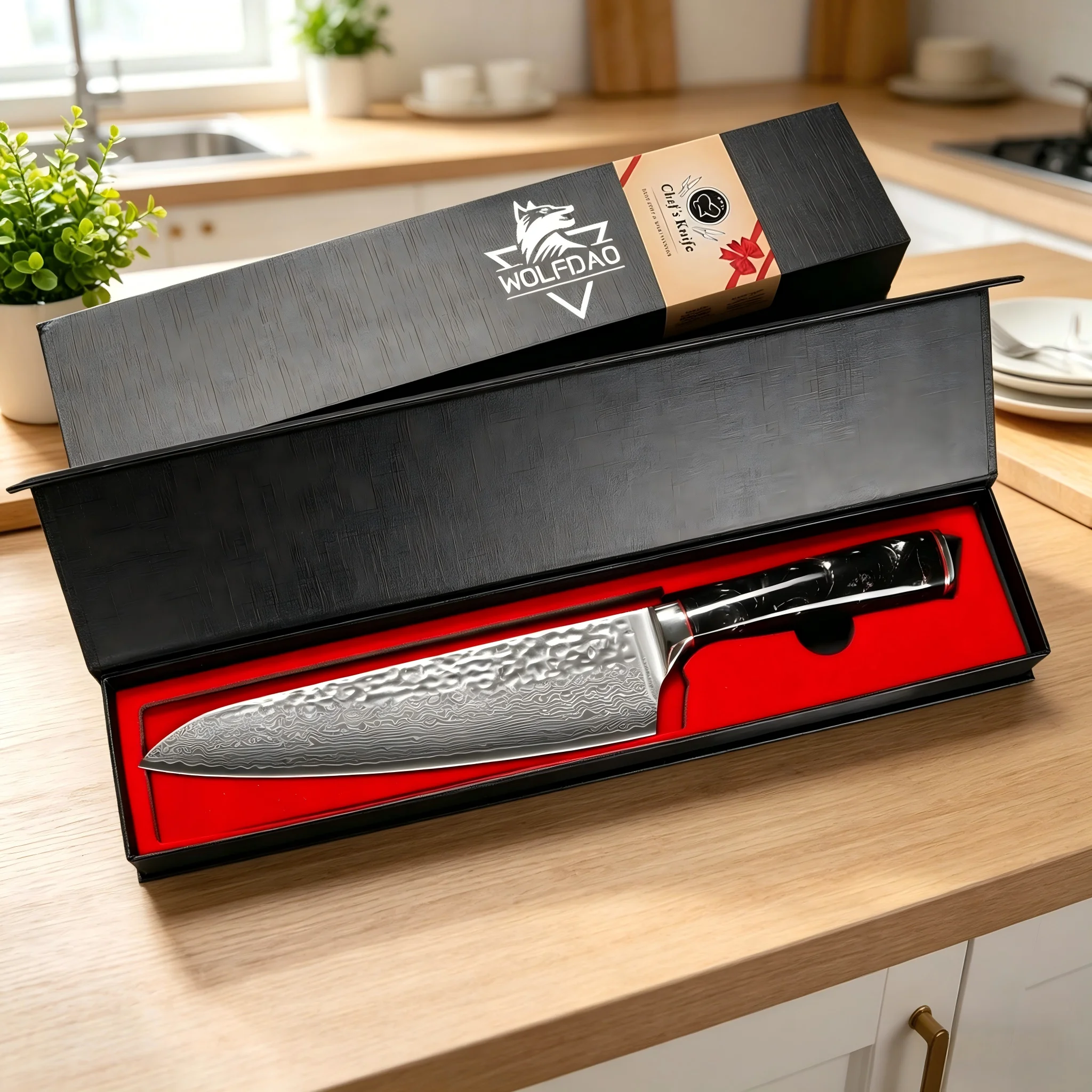 Image of SAEIV Küchenmesser aus Damaszenerstahl multiKüchenmesser aus Damaszenerstahl multifunktional 67-lagig aus VG10-Stahl superscharf EU-zertifiziert inklusive Geschenkbox ergonomischer Griff Ein