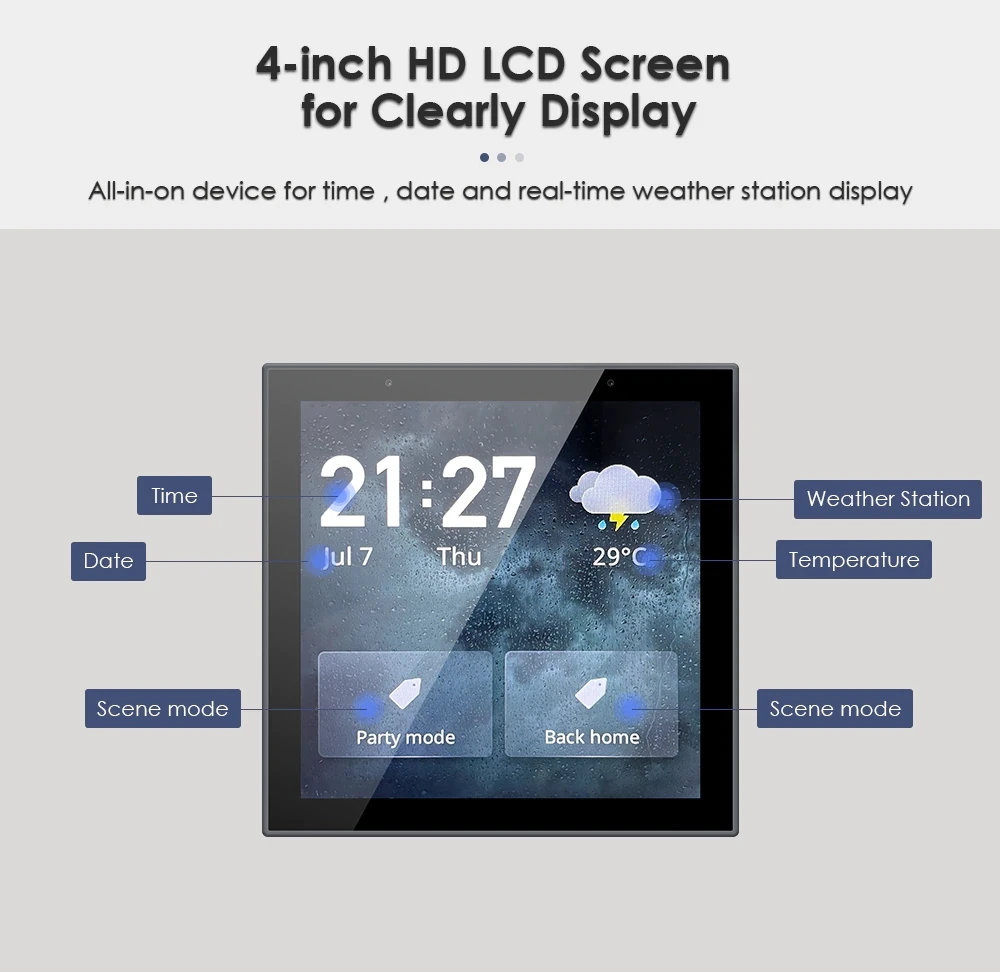Imagem -02 - Tuya Central Touch Control Panel Construído em Wireless Zigbee Hub 4