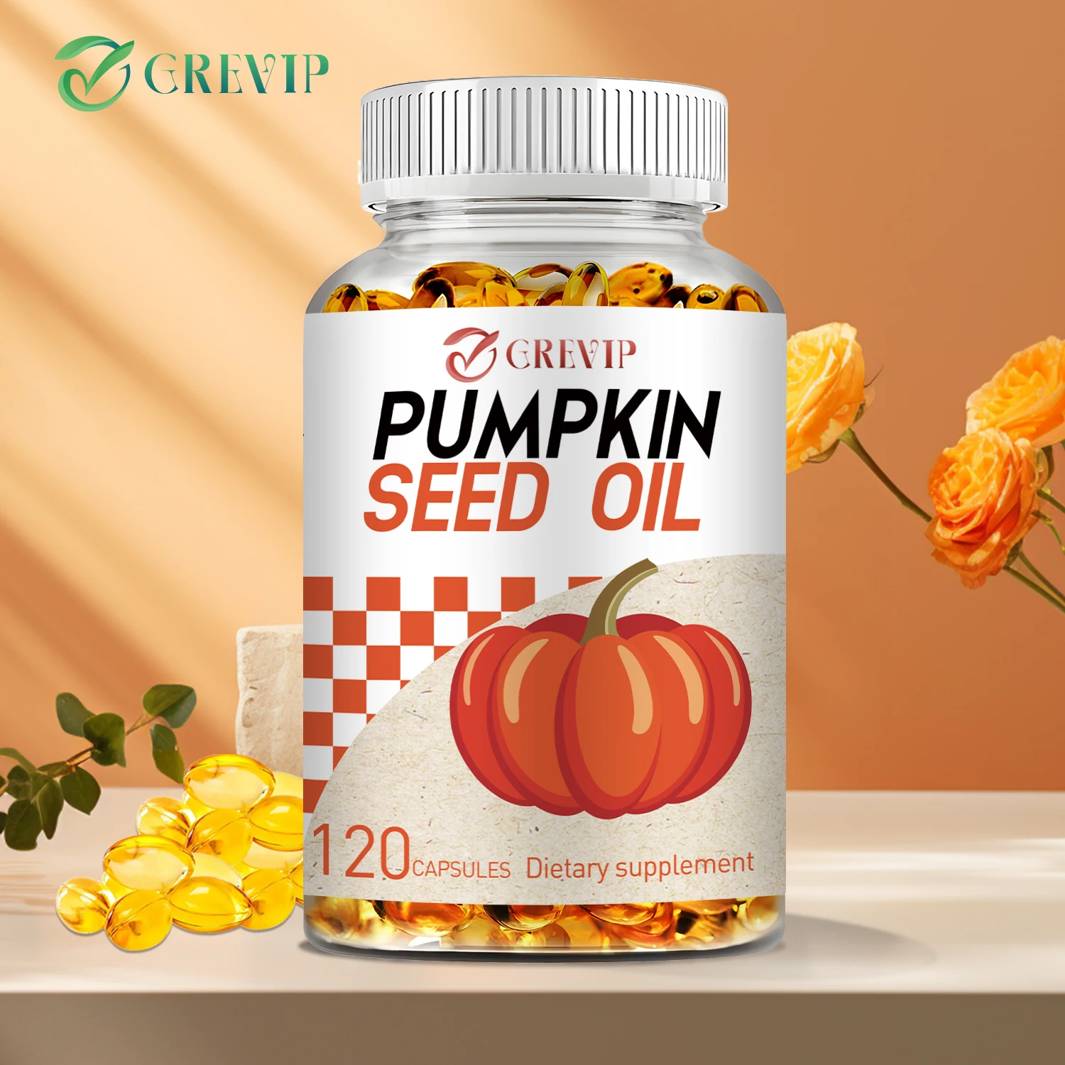 Pumpkin Seed Oil - Supports Men's Prostate Health, Promotes Hair Growth, Urinary Tract Support - 120 Capsules