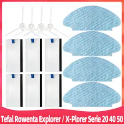 Para rowenta tefal explorer x-plorer 20 40 50 série isweep x3 robô aspirador de pó escova lateral filtro hepa esfregão pano