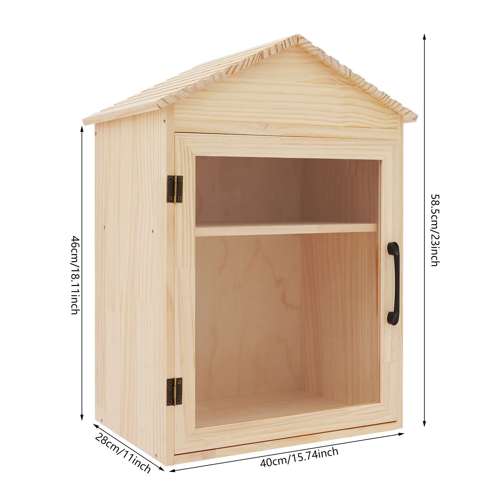 خزانة كتب خشبية من خشب الصنوبر والأكريليك بطبقتين لغرف المعيشة والمكتبات والمدارس والحدائق لتخزين الكتب والمجلات وما إلى ذلك