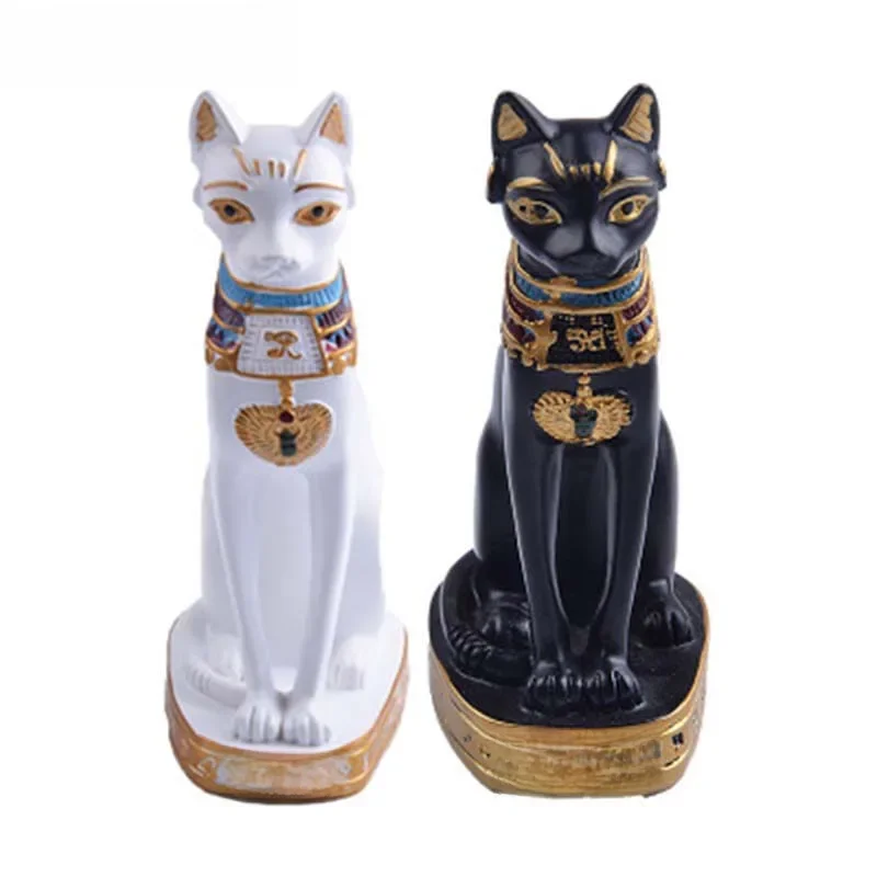 Statue de Dieu du Chat Egypte Vintage, Figurine en Résine, Artisanat à Collectionner, Décor de Chat, Ornements, Accessoires pour Fond de Maison