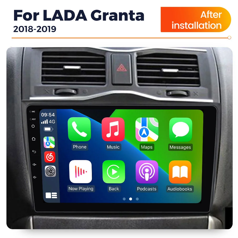MEKEDE&NAVIFLY 2din Android Car Radio For Lada Granta 2018-2019 Wireless Carplay Android Auto Screen GPS Navigaton 2 Din Stereo