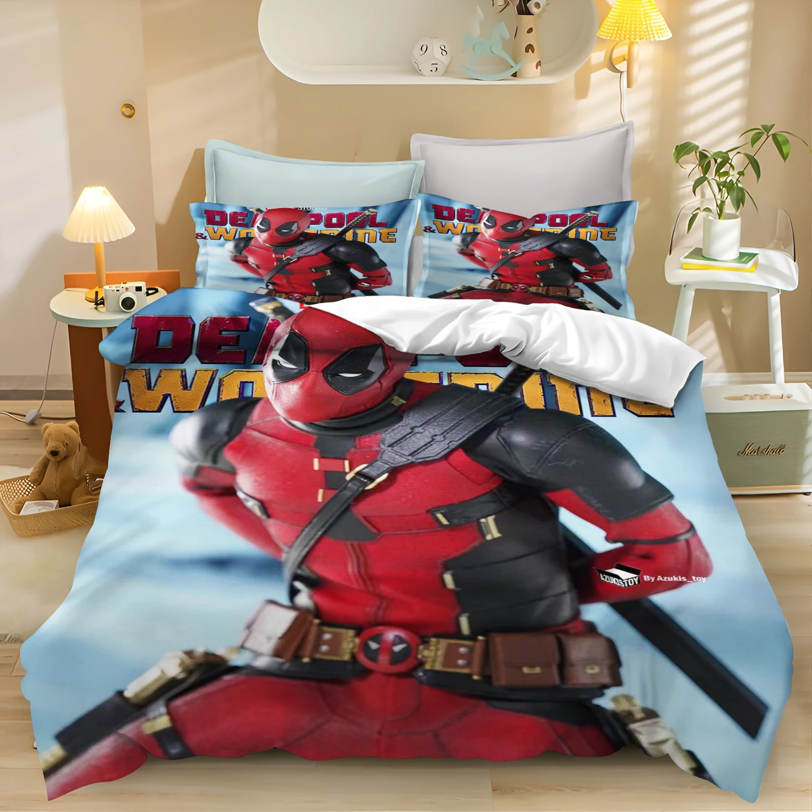 Deadpool and Wolverine Cover Quilt, Marvel Cartoon, Home Breathable, Children's Bedding, Custom Made Set, Kingreathable Bedding