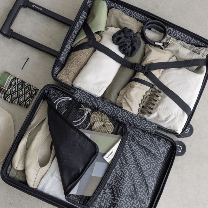 NUMADA - Maleta de Viaje Cabina PC + ABS (56x37,5x22cm) PackPro T40 con Cierre TSA y Carga USB. Maleta de Mano Rígida con 4 Ruedas 360, Extra de