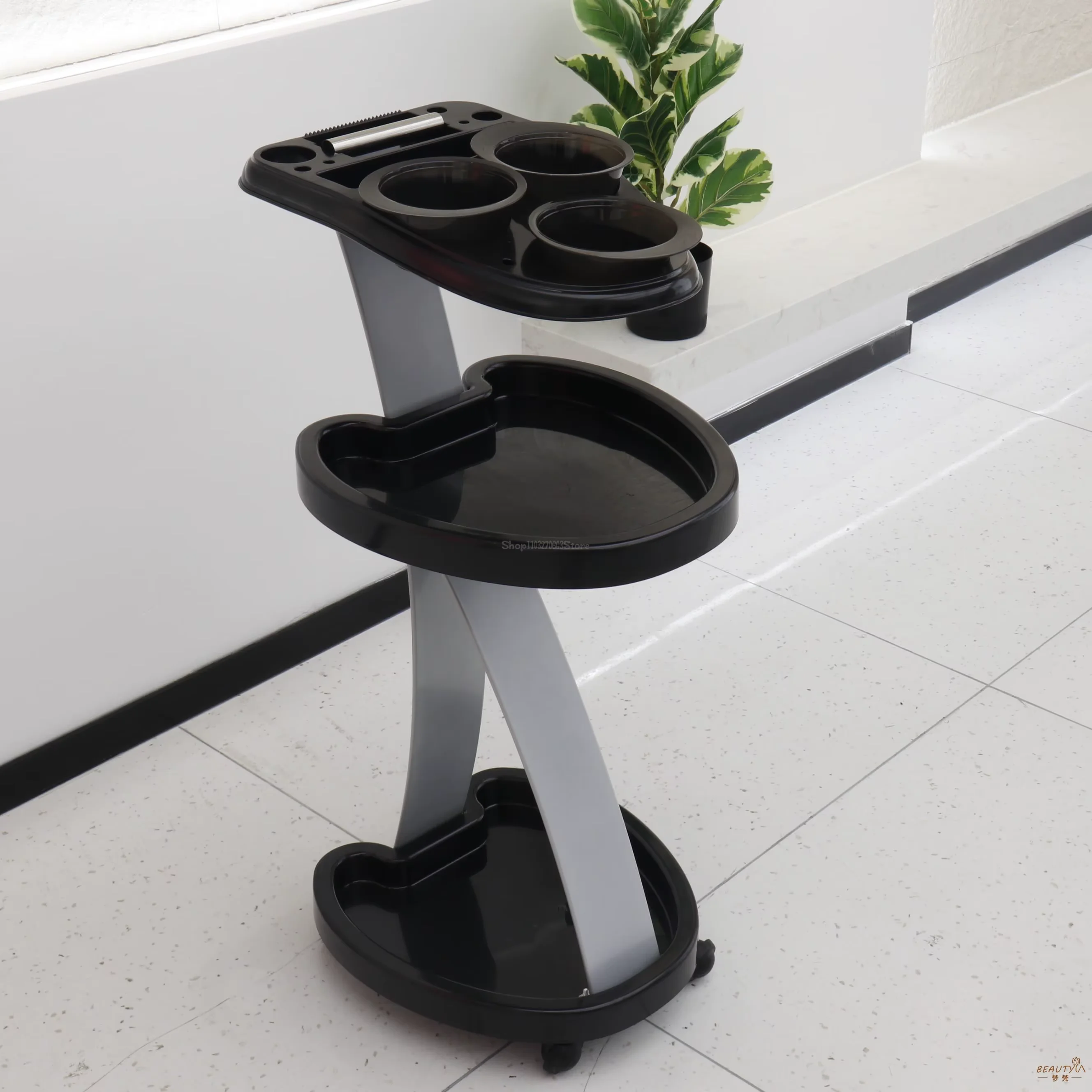 

Salon Trolley, 3-Tier Multipurpose Mobile Cart, Salon Stations for Hair Stylist, for Clinic, Barbershops, Homes