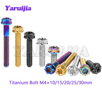 Yaruijia Titanium Bolt M4x10/15/20/25/30mm Small Flange Head Screws Torx Sleeve Bolt for MTB Road Bike Part