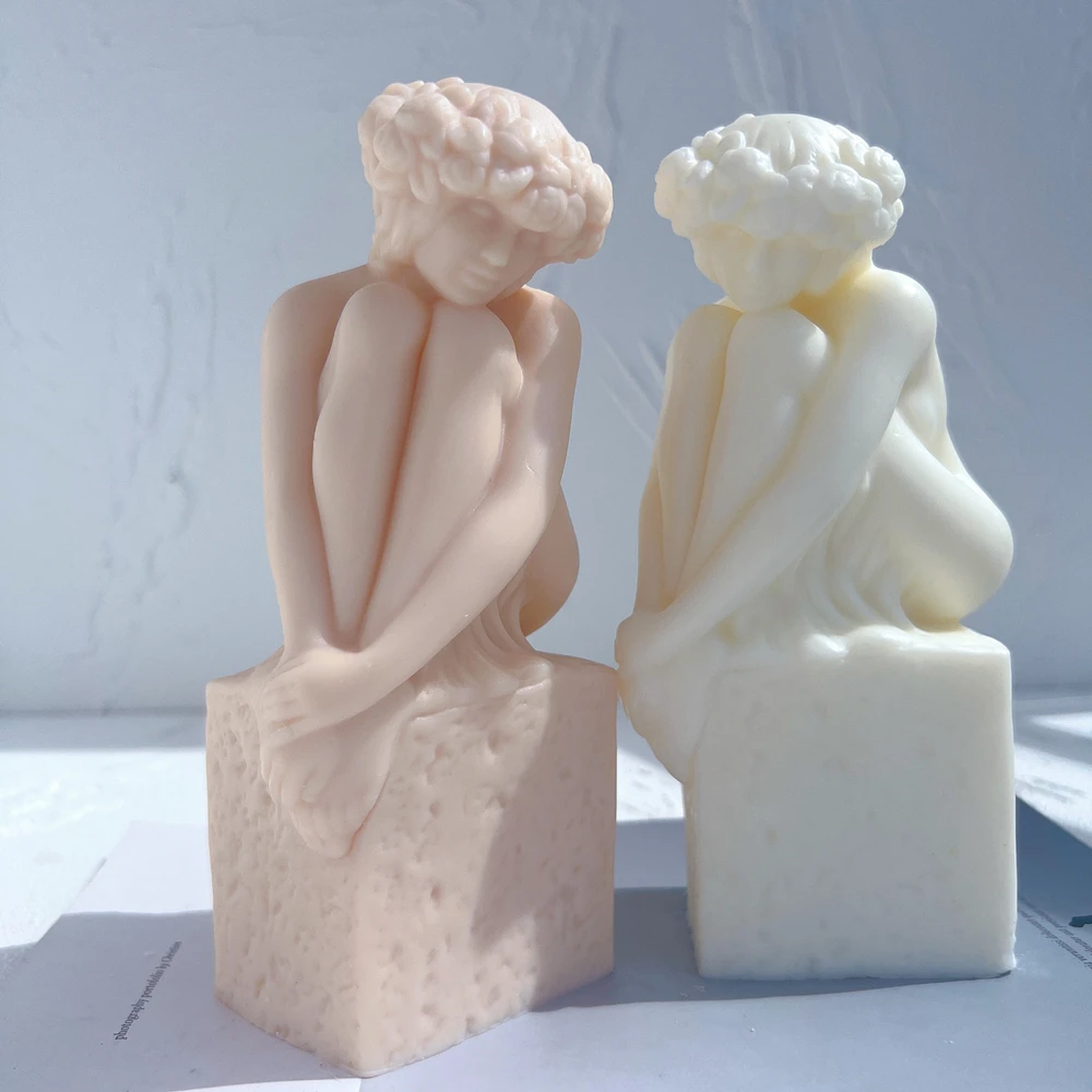 Virgo Christel Marott Zodiac Figurine Candle Silicone Mould Female Nude Zodiac Candle Mold Lady Wax Mold Home Decor