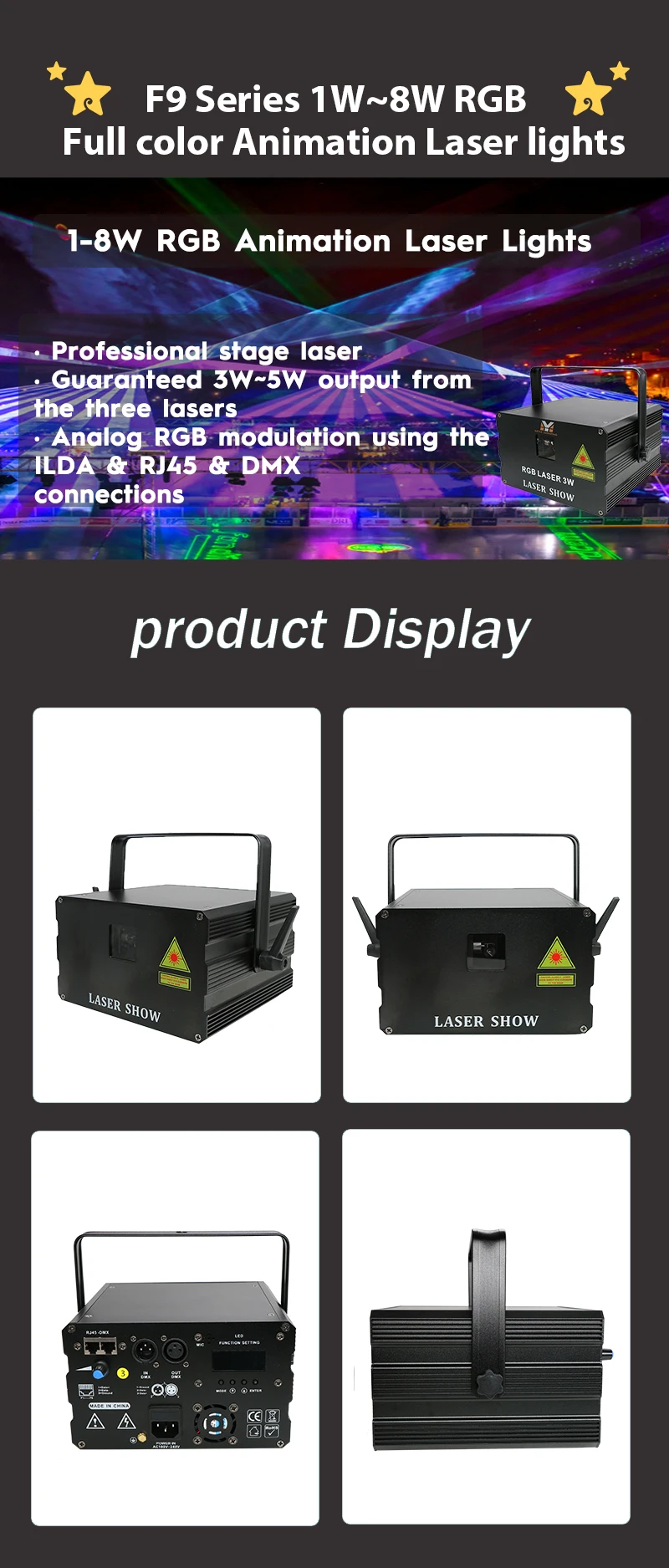 F9 series RGB full collor DMX Controller DJ Disco Club Bar Christmas Wedding Laser light