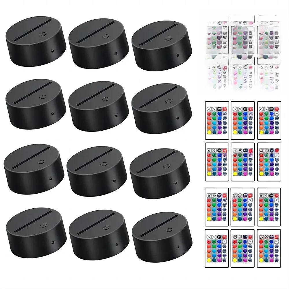 6/12 Stuks 3D Lampvoet Led Nachtlampje Diy Helder Acryl Lakens Rgb Kleur Touch Kinderlampen Slaapkamer decor Kerstcadeau Speelgoed - afbeelding 2
