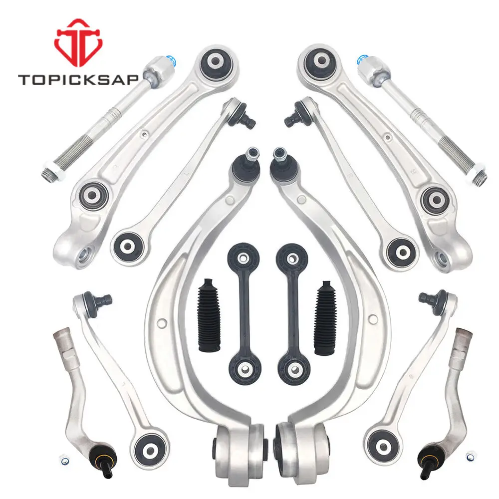 TOPICKSAP 16pcs Kits Front Control Arm Tie Rod Ends Ball Joint Sway Bar Sets for Audi A4 A5 S4 S5 Q5 2008 2009 2010 8K0407152C