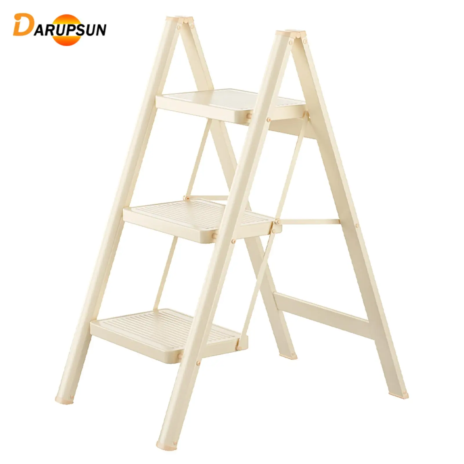 

DARUPSUN 2 3 4 Step Stepladder Foldable Aluminum Step Stool Load Capacity 330.7 lbs Home Office Portable Folding Step Ladder