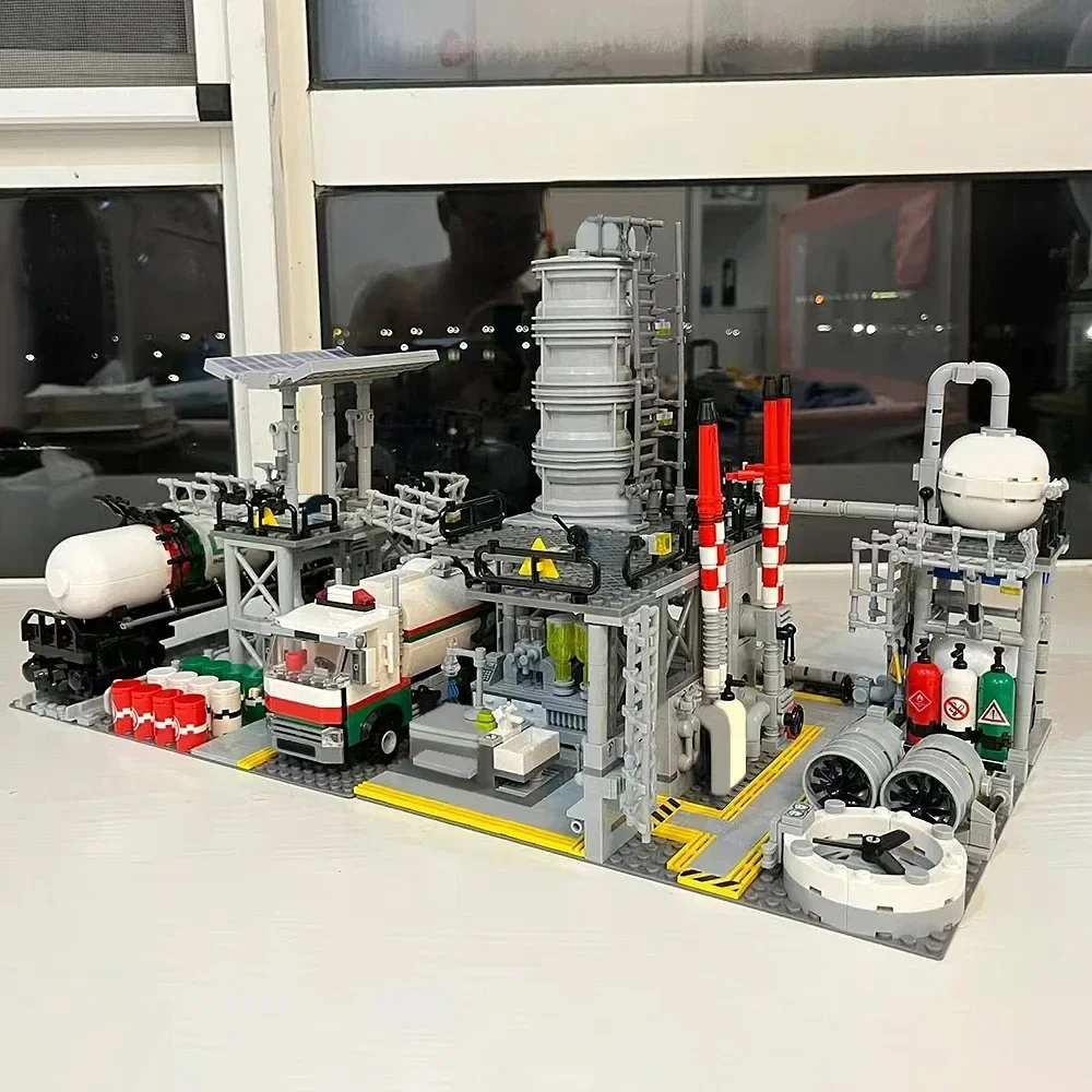 Chemische Fabriek Laboratorium Aardgas Opslag Cente Transport Laadstation Bakstenen Model Bouwstenen Idee Speelgoed Voor Kind Cadeau - afbeelding 2