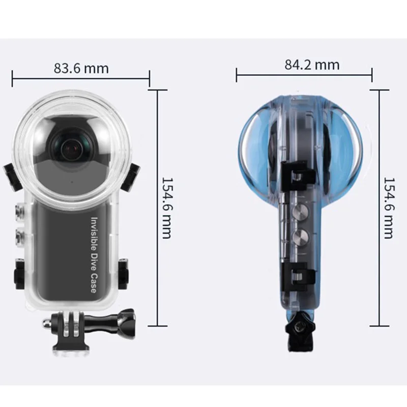 50m/164ft Invisible Dive Case for Insta360 X3 Underwater Waterproof Housing Cover Protective PC Sealed Shell Photography Housing