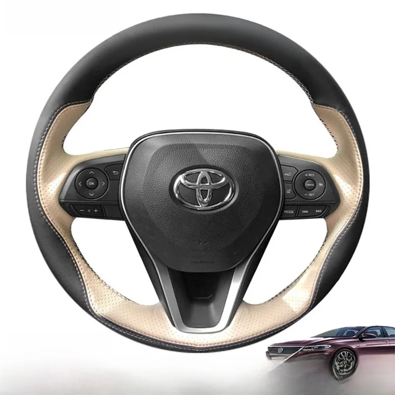 Dopasuj warkocz kierownicy DIY osłona na kierownicę do samochodu do Toyota Camry Avalon RAV4 2018-2019 akcesoria samochodowe — zdjęcie 2