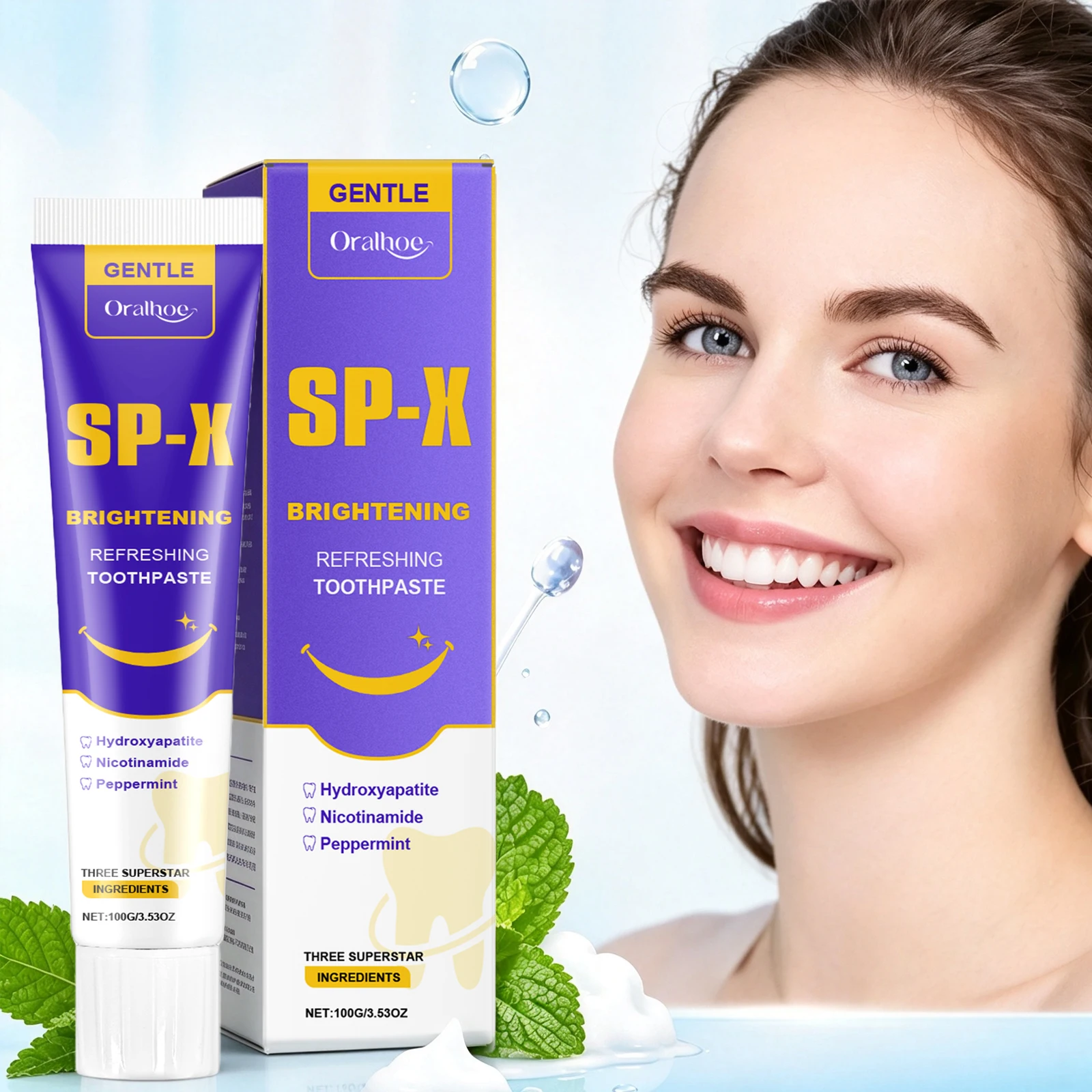 Teeth Whitening Filter - Hydroxyapatite Teeth Brightening Toothpaste Mint Charcoal