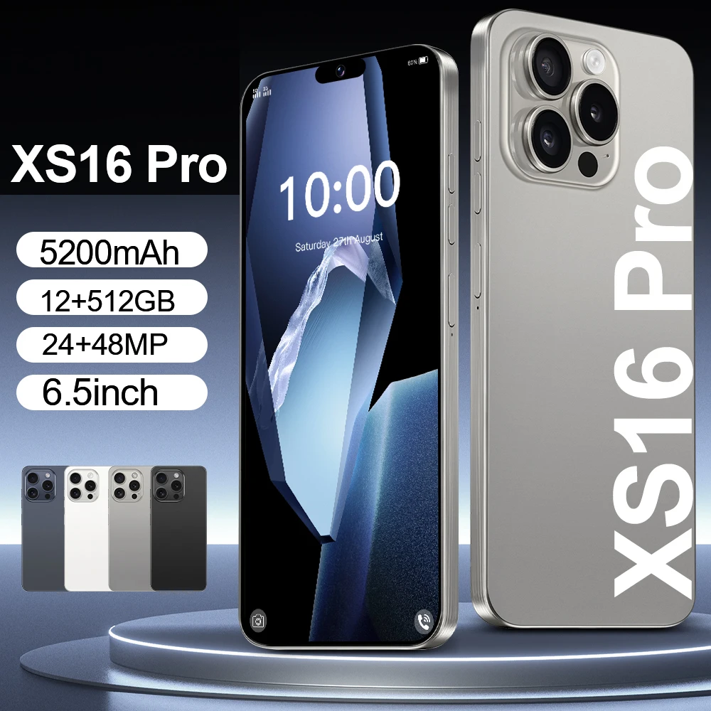 

2025 New XS16 Pro 6.5inch HD Global Edition Original Smart Dual Card 5200mAh Battery Facial Recognition Function