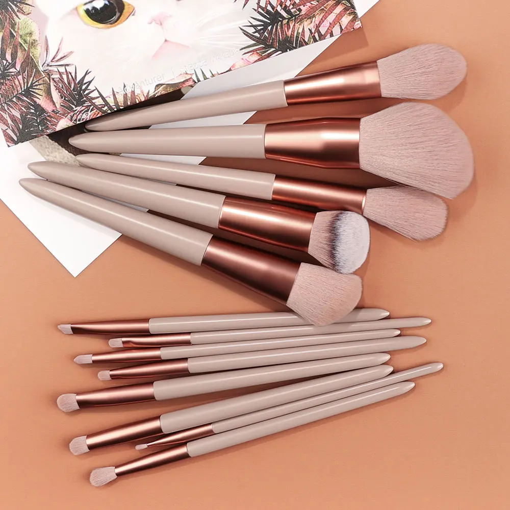 Professional Makeup Brushes Set para Mulheres Detalhe Escova, Blush Brush, Fundação, Corretivo, Contorno, Escova de Sombra, Beauty Tool, 10-13Pcs