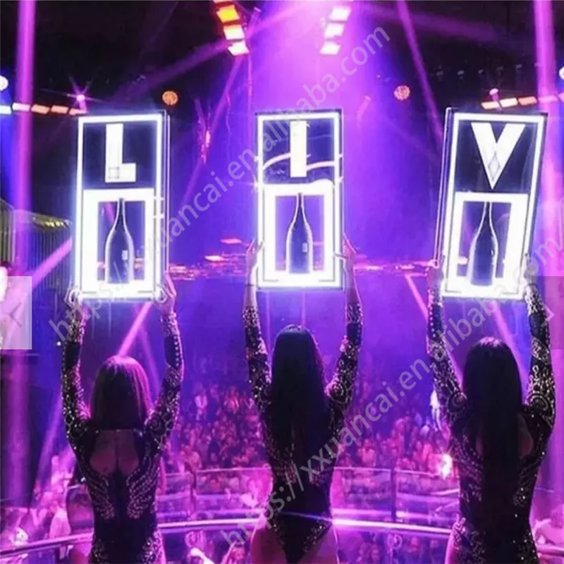 

FREE CUSTOMIZED LOGO CHAMPAGNE BOTTLE DISPLAY FOR NIGHTCLUB