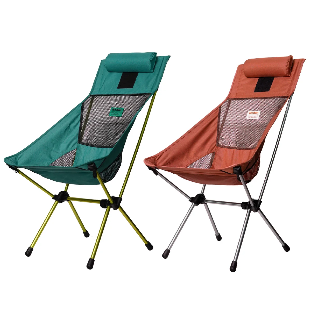 Large Folding Articulated Chair In Aluminum Ultralight High Back Outdoor Pillow Camping Bask 150kg