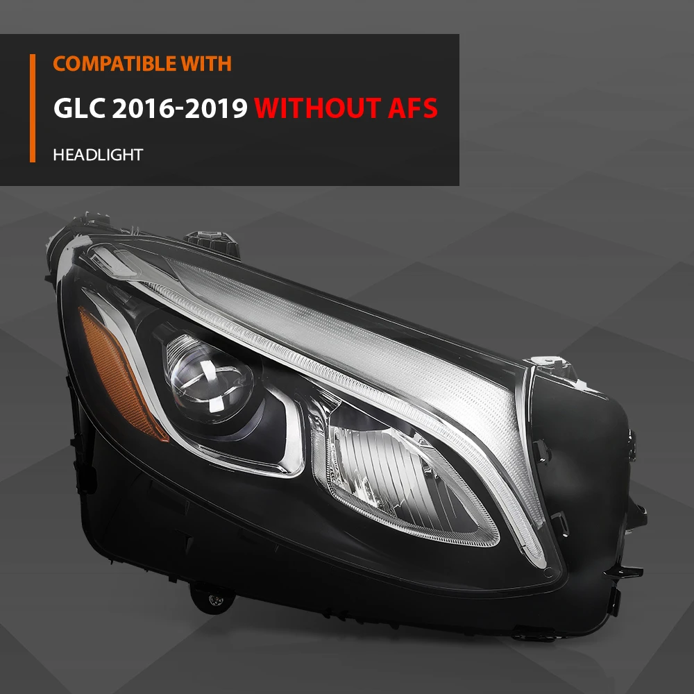 

Светодиодная фара с правой стороны пассажира без Afs Подходит для 2016 2017 2018 2019 Mercedes Benz Glc 2539061401 Прозрачные линзы Черный корпус