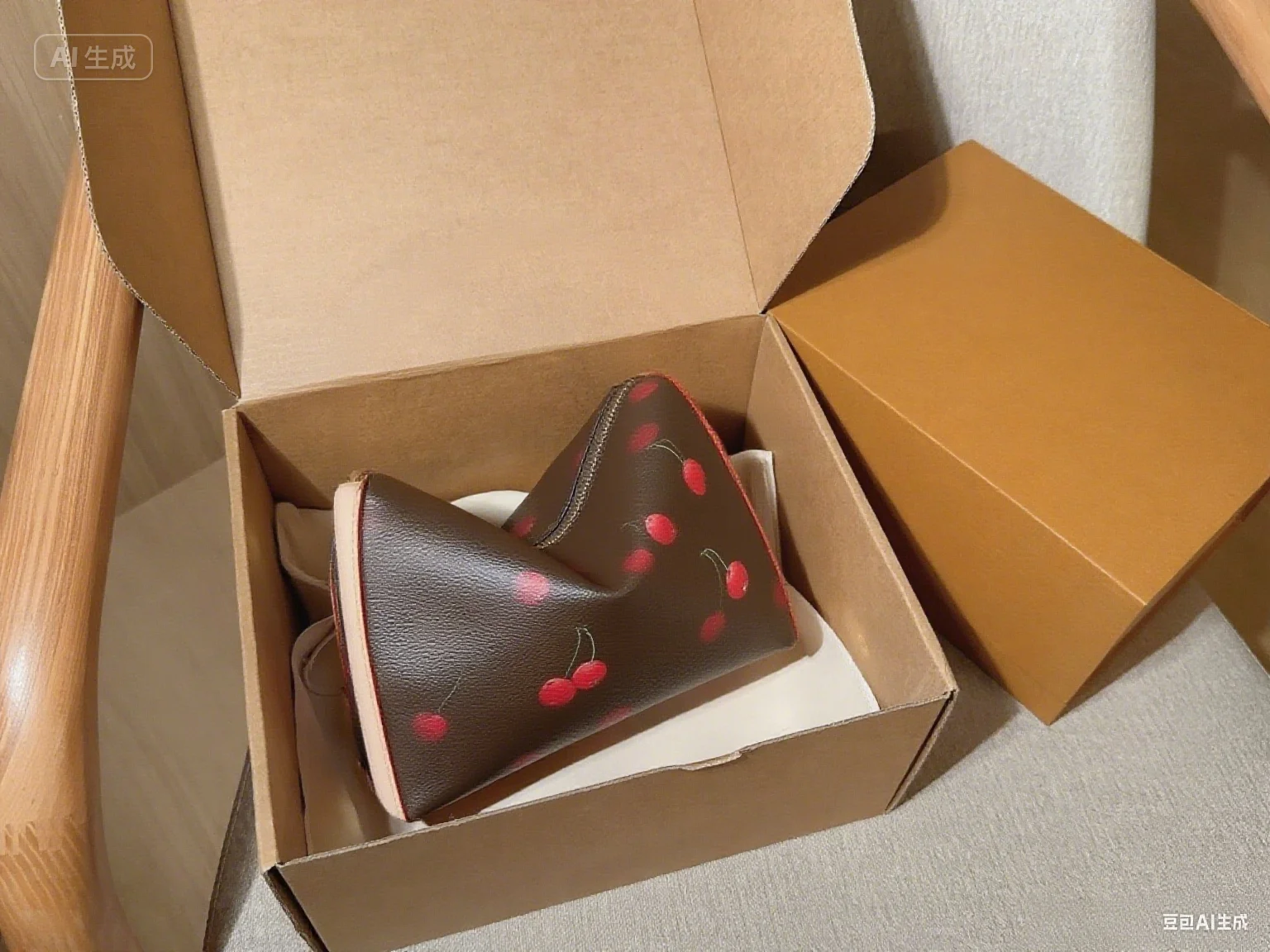 2025 New Cosmetic Bag Fashion Travel Furniture Must Cherry Print Everything Popular Large Capacity Simple Handbag ZXM020