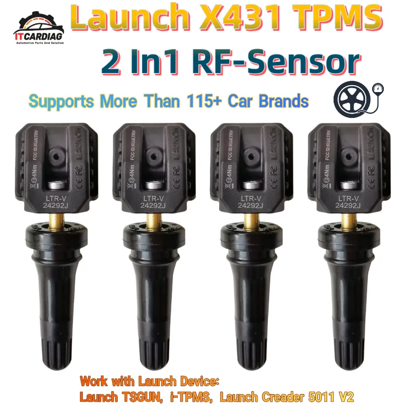 NEWEST Rubber RF-Sensor LAUNCH X431 Sensor 315MHz/433MHz 2 in 1 TPMS Tire Repair Tools for TSGUN i-TPMS 5011 V2 CRT501 CRT500E