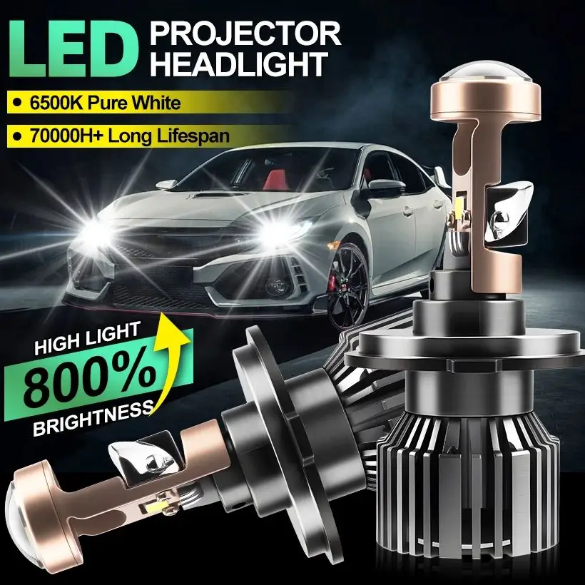 

170W 80000LM H7 H4 Canbus Car Headlight Mini Lens H11 H8 9005 9006 HB3 HB4 LED Projector Bulb 6500K Auto Motorcycle Mini Lens
