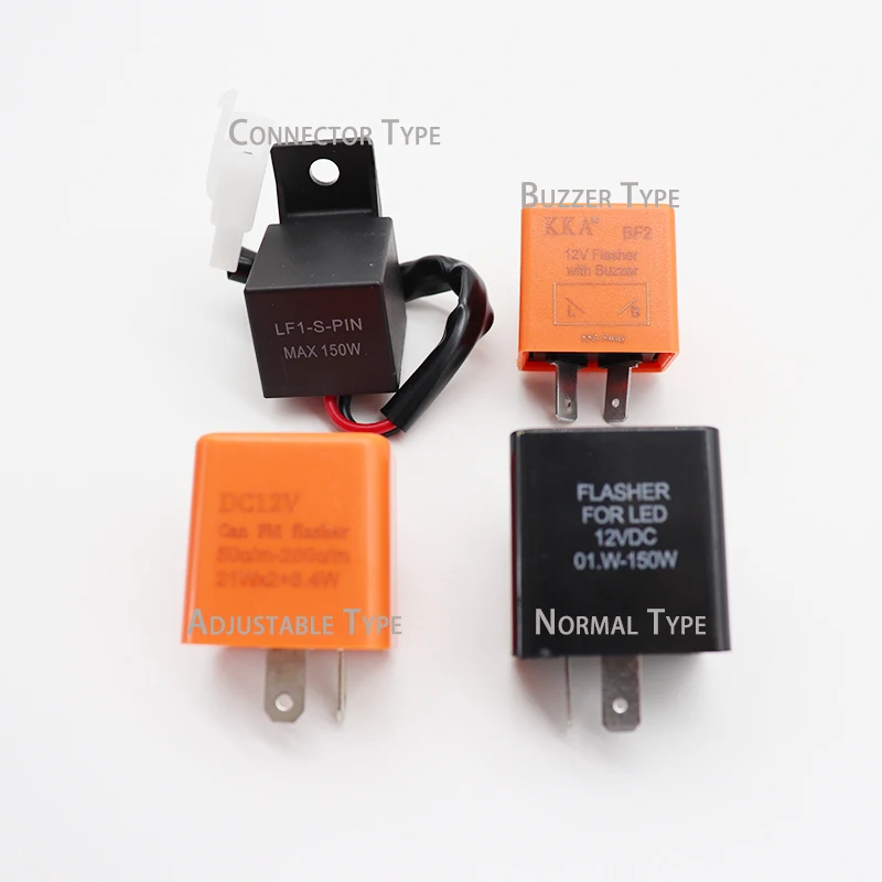 [3pcs/pack] 2 Pin Blinker Flasher Relay For Motorcycle Indicator 12V LED, Connector/Buzzer/Adjustable/Normal Type