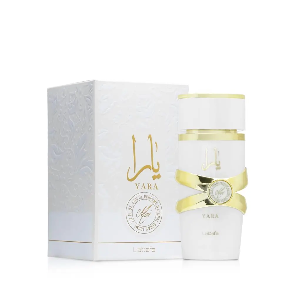 Parfum romantique Lattafa Yara Moi, 100ml, fond de jasmin+pêche+caramel+ambre, doux et stable, délicat et inoubliable pour un dîner aux chandelles/anniversaire.