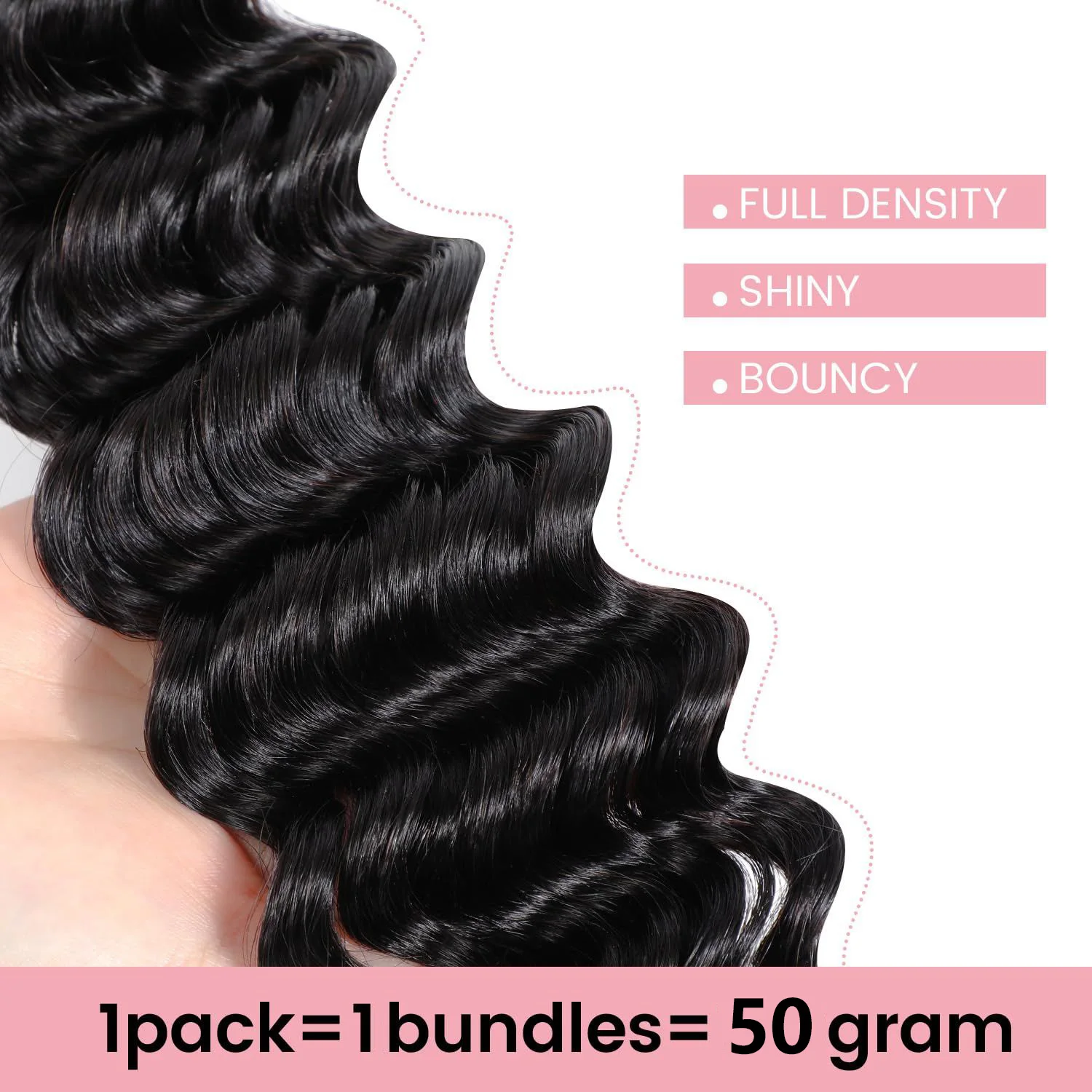 لا لحمة عميق شعر بشري مجعد السائبة تمديد 100% شعر بشري لعذراء الشعر السائبة النسيج للتضفير 100% شعر بشري غير معالج #4