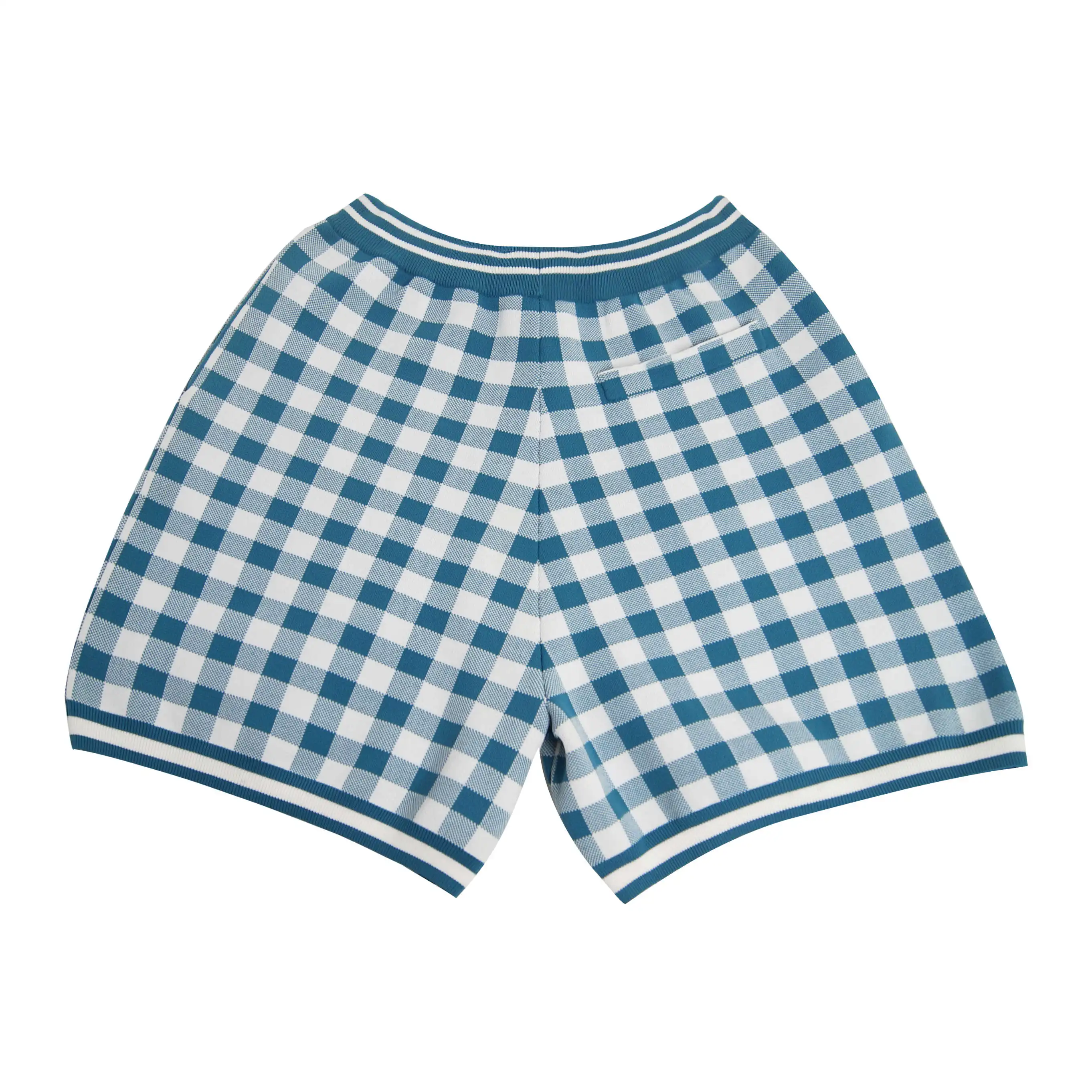 Unisex Shorts Printed Jacquard Blue White Plaid Blackboard English Colourful Letter Shorts