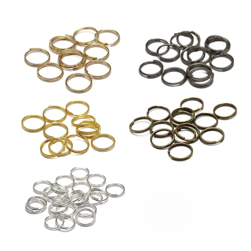 schlüsselringe schlüsselband schlüsselring karabinerhaken key fob hardware 200 teile/los 5 6 7 8 10 12 14 mm Open Jump Ringe Doppel Loops Gold Farbe Split Ringe Connectors für Schmuck Machen