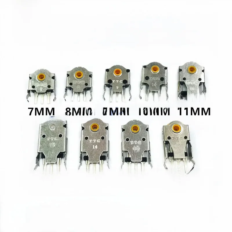 Encodeur de roue dorée TTC, 5 pièces, 7MM 8MM 9MM 10MM 11MM 12MM 13MM 14MM 15MM, décodeur de souris 48 millions d'une durée de vie, haute précision