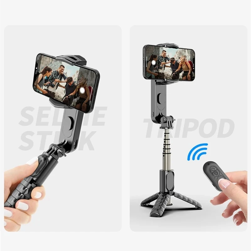 Roreta Wireless Bluetooth Selfie Stick Tripod Handheld Gimbal Stabilizer Monopod With fill light shutter for IOS Android