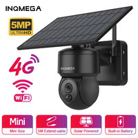 INQMEGA 5MP Solar Camera 4G SIM / WIFI Wireless Security Detachable Solar Cam Video Surveillance with Fooldlight