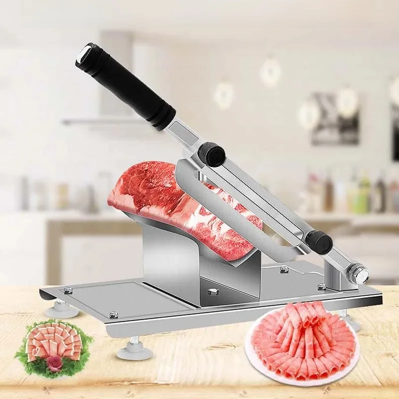 Household Manual Lamb Beef Slicer Frozen Meat Cutting Machine Vegetable Mutton Rolls Cutter Meat Slicer