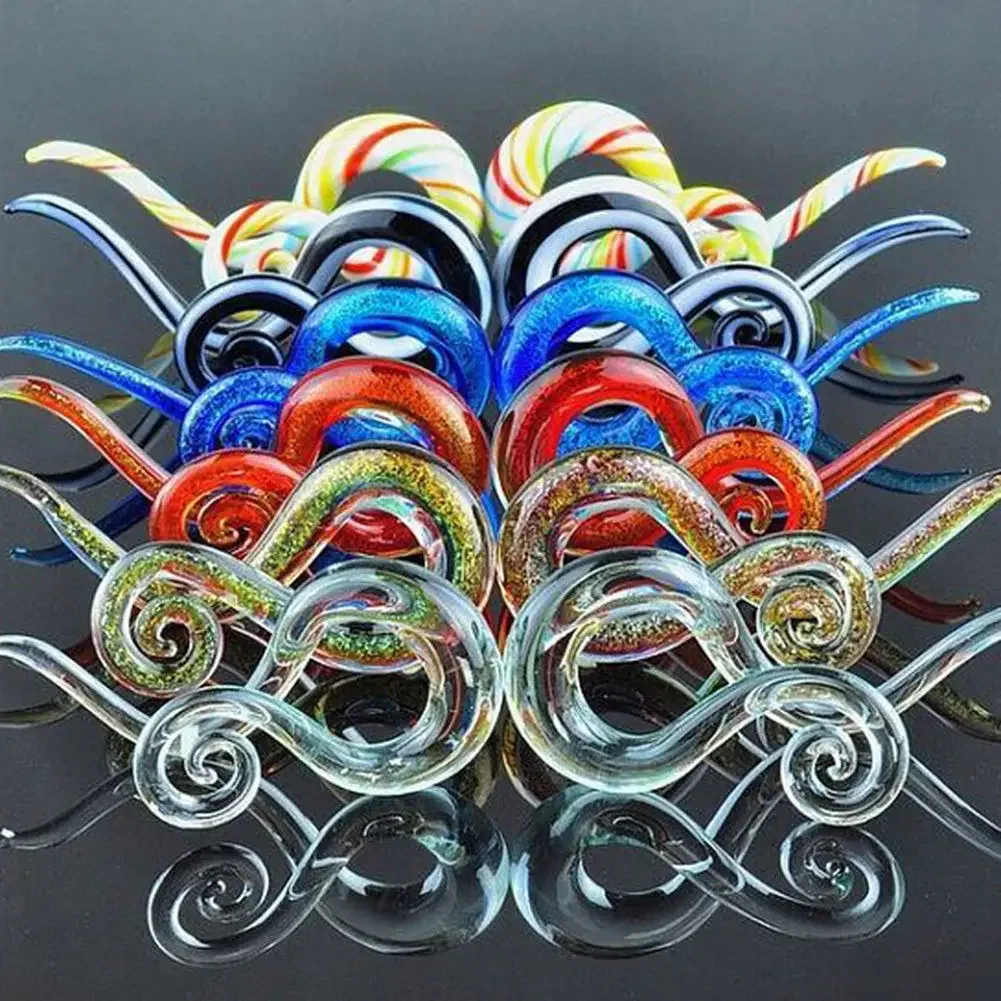 1 para tuneli do uszu ze szkła Pyrex Ręcznie wykonane spiralne zatyczki do uszu Prawe i lewe wskaźniki Expander Tragus Plugs Tunnel Piercing Biżuteria do ciała — zdjęcie 2
