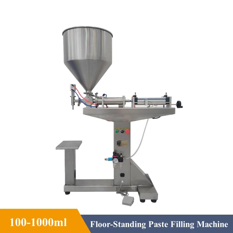 

Floor-Standing Pneumatic Paste Filling Machine Cream Viscous Liquid Honey Sauce Bottle Filler Cosmetic Beverage