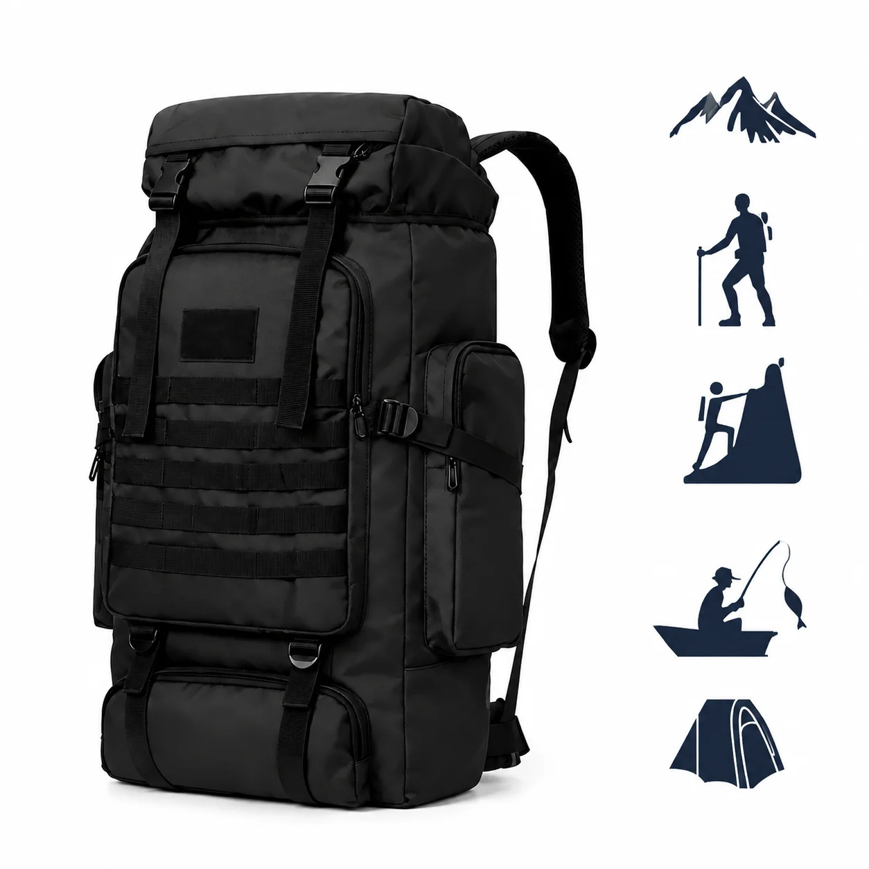 Wandelrugzak Rugzak Wandelrugzak Heren Dames Outdoor Camping Waterdicht (Beschermende laptoptas van polyester) Voor wandelen, fietsen, klimmen, bergbeklimmen, reizen, sporten