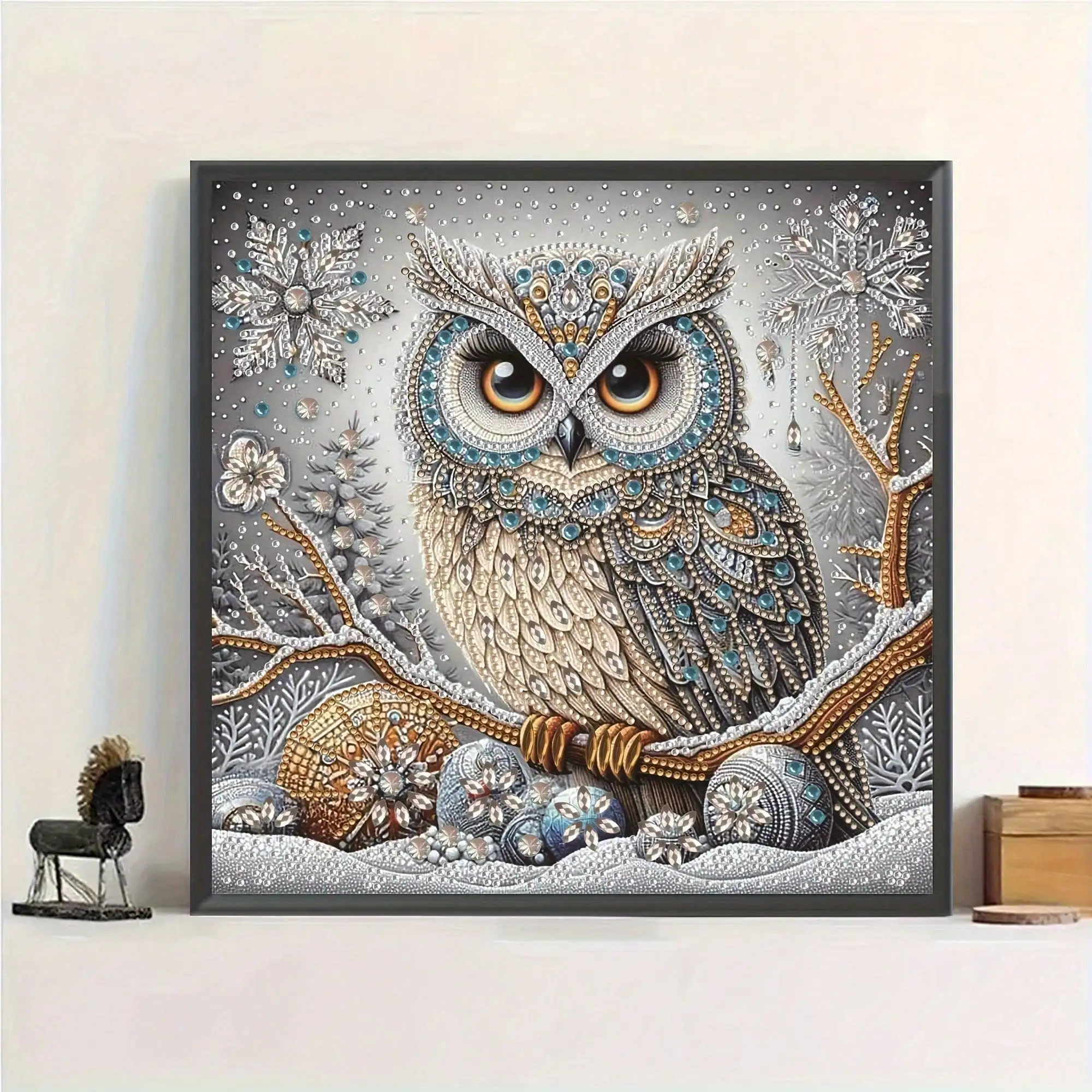 5D Special Shape Owl Diamond Art Painting Kits for Adults, Crystal Rhinestones Diamond Painting, Gem Art Diamond Dots Crafts for Beginners DIY, Home Wall Decor Gift